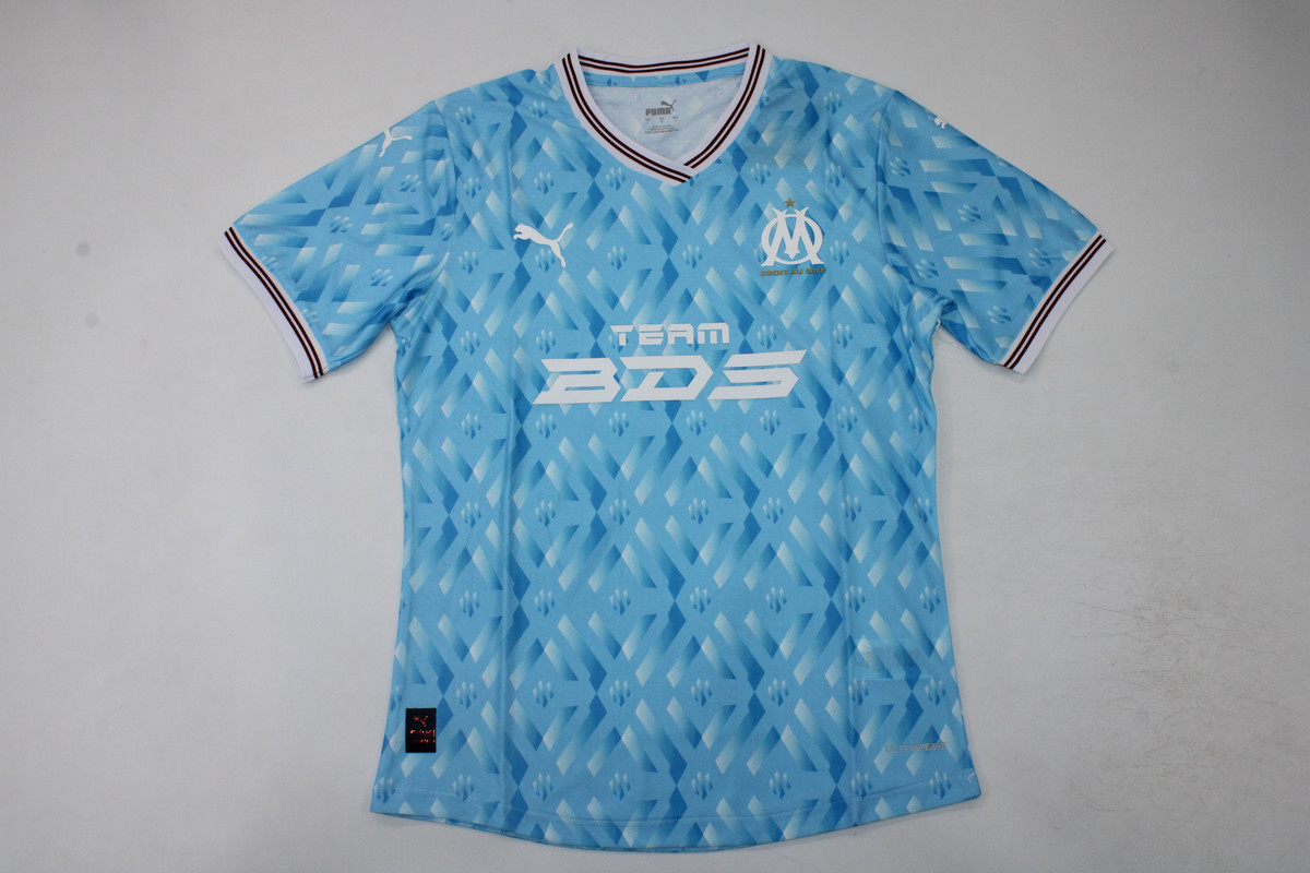 AAA Quality Marseilles 23/24 Special Sky Blue/White Soccer Jerse